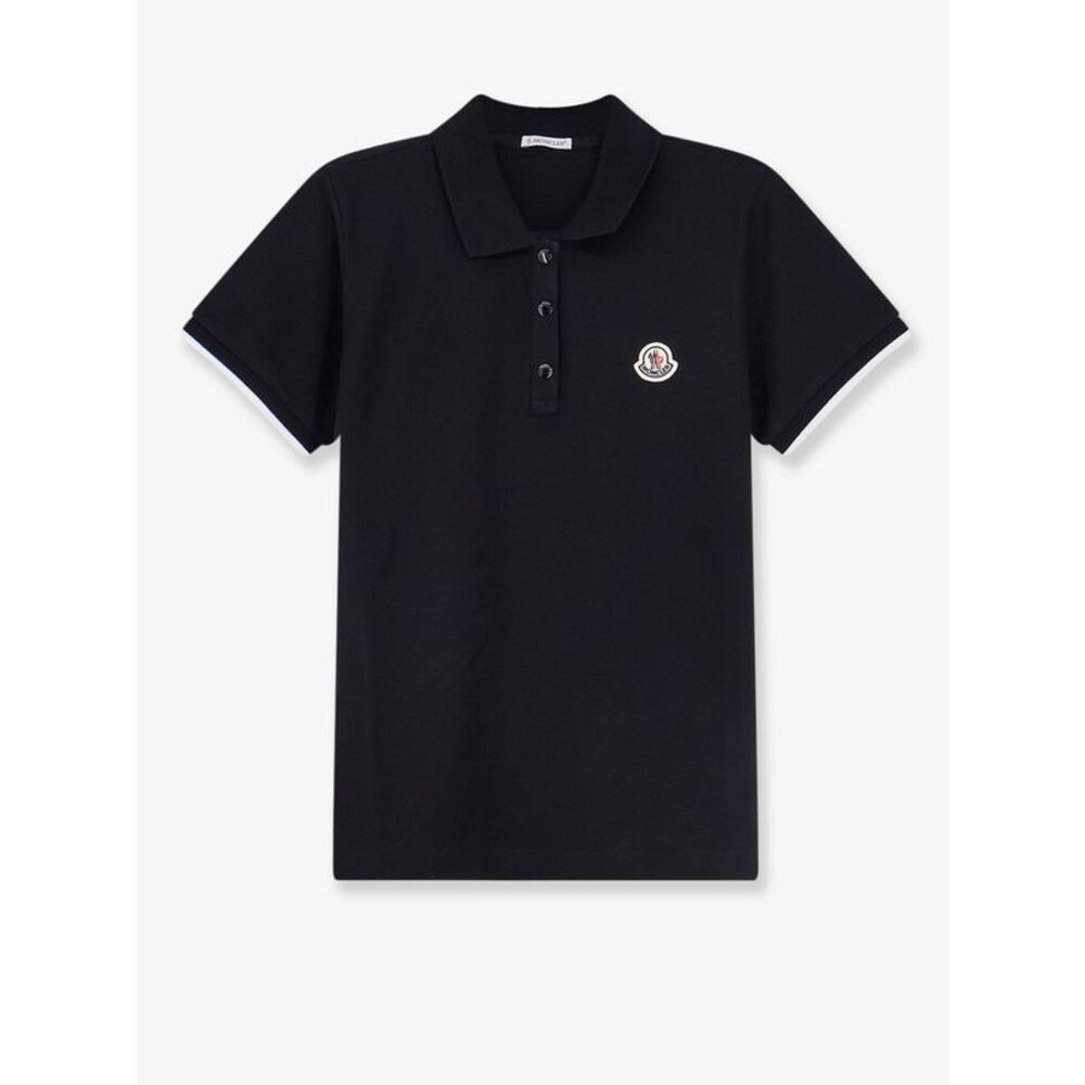 Moncler Women Cotton Polo Shirt With Logo Patch